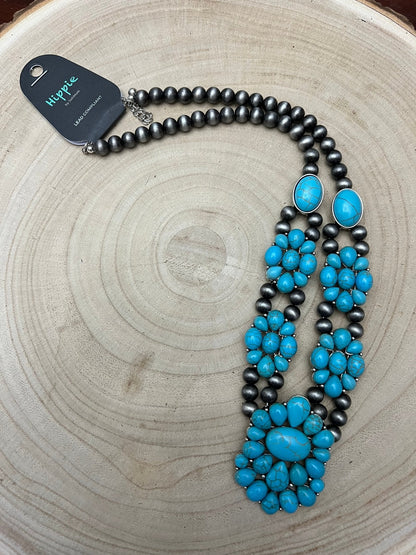 Western Squash Faux Statement Necklace - 21 inch