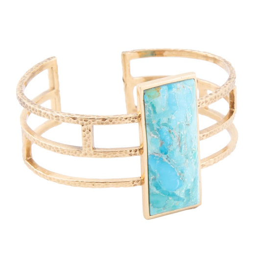 Willa Blue Turquoise Golden Cuff Bracelet