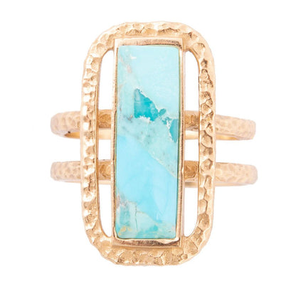 Willa Blue Turquoise Golden Statement Ring
