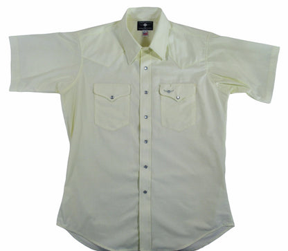 Flying R Ranchwear - Western Solid - Pale Yellow - Short Sleeve Snaps
