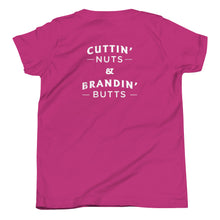 Load image into Gallery viewer, Youth Cuttin&#39; Nuts and Brandin&#39; Butts Tee
