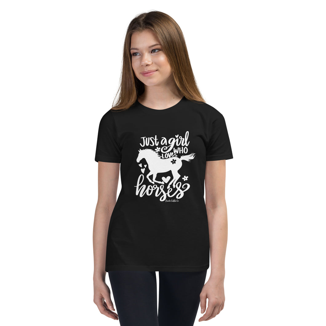 Youth Just a Girl Who Loves Horses Tee